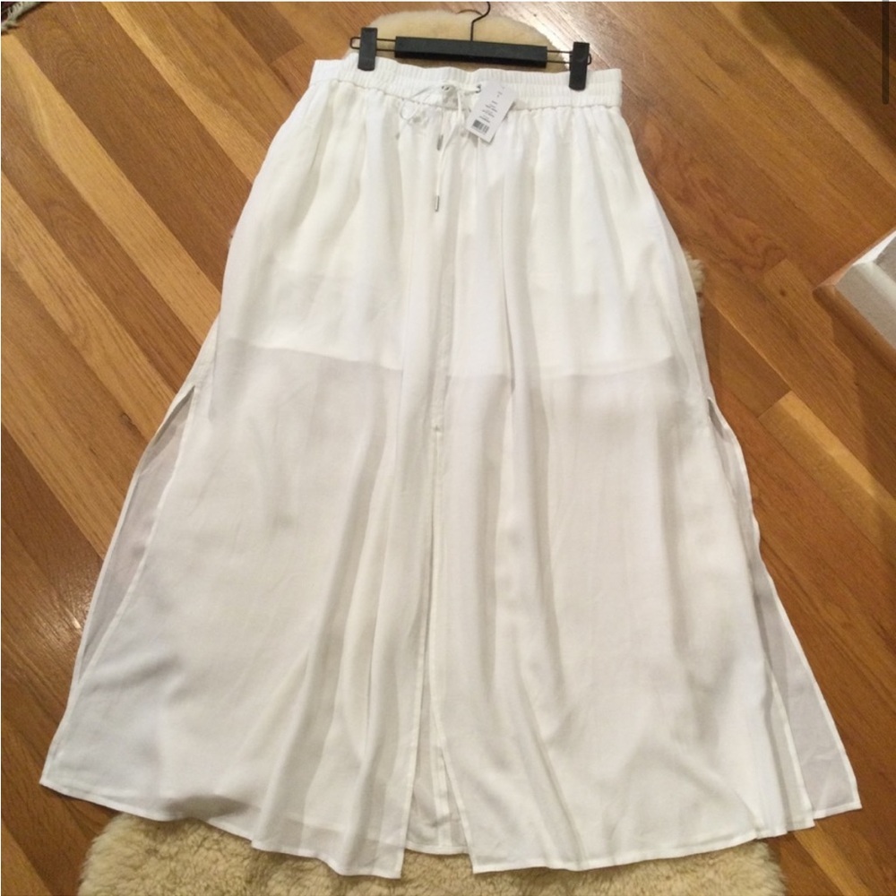 Helmut Lang White Sheer Maxi Skirt XS Petite